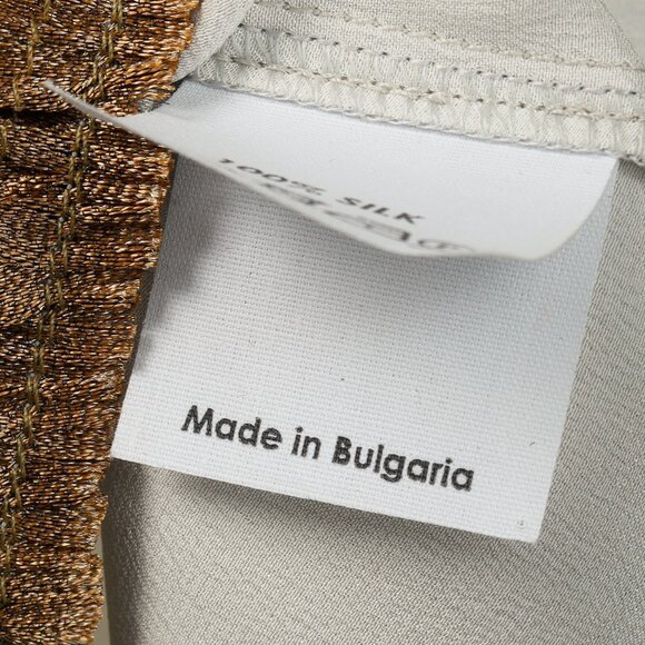 Dries Van Noten Champagne Silk Gathered-Hem Blouse - Picture 9 of 9